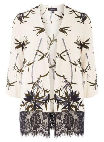 Dorothy Perkins Leaf Print Lace Hem Cover Up