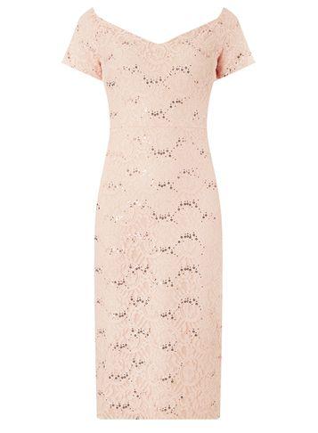Dorothy Perkins *scarlett B Blush Bardot Midi Dress