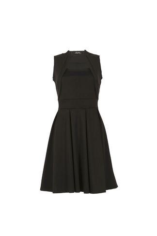 Dorothy Perkins *feverfish Black Pleated Skater Dress