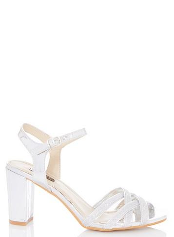 *quiz Glitter Block Heel Sandals
