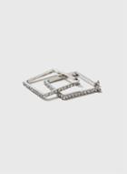 Dorothy Perkins Silver Look Rhinestone Geometric Design Earrings