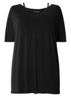 Dorothy Perkins Dp Curve Black Slash Neck Top