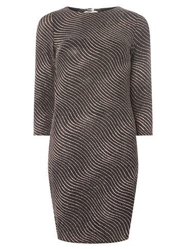 Dorothy Perkins *billie & Blossom Tall Black Glitter Wave Shift Dress