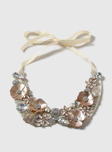 Dorothy Perkins Cream Stone Peter Pan Collar Necklace