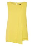 Dorothy Perkins *roman Originals Yellow Layered Wrap Sleeveless Top