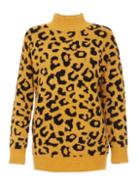 Dorothy Perkins *quiz Mustard Black Leopard Print Jumper