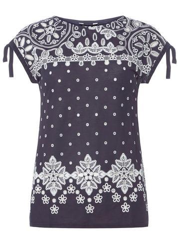 Dorothy Perkins Navy Printed T-shirt