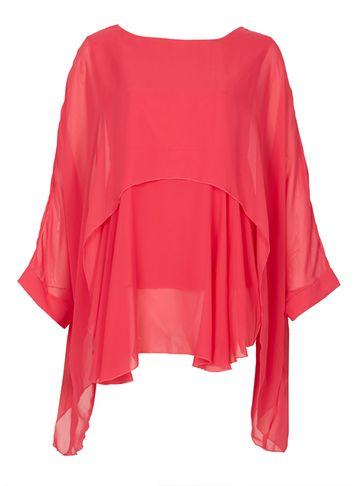 Dorothy Perkins *feverfish Cerise Silky Chiffon Top