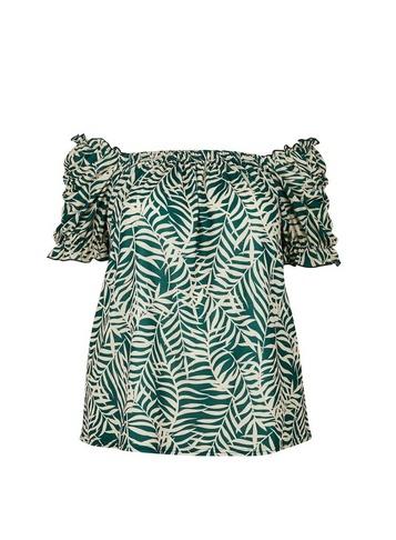 Dorothy Perkins *dp Curve Multi Coloured Palm Print Bardot Top