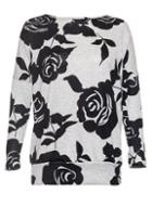 Dorothy Perkins *quiz Grey Rose Print Knitted Top