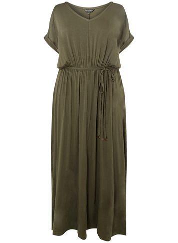 Dorothy Perkins Dp Curve Khaki Jersey Maxi Dress