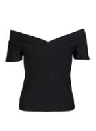 Dorothy Perkins *quiz Black Bardot Short Sleeve Top