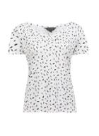 Dorothy Perkins Ivory Printed V-neck Viscose T-shirt