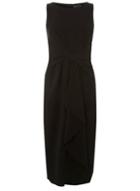 Dorothy Perkins *luxe Black Crepe Manipulated Wrap Dress