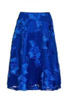 Dorothy Perkins *quiz Blue Mesh Applique Flare Midi Skirt