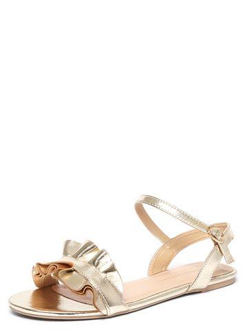 Dorothy Perkins Gold 'flutter' Ruffle Sandals