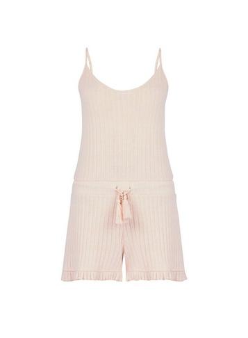 Dorothy Perkins Pink Ribbed Playsuit