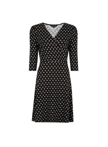 Dorothy Perkins Black Geometric Print Wrap Dress