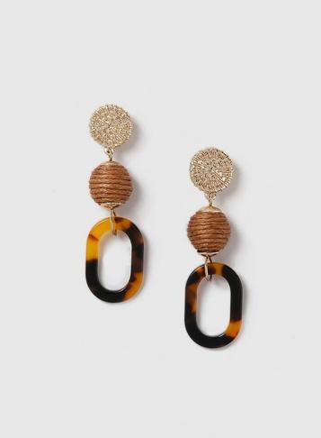 Dorothy Perkins Multi Colour Wrap Ball And Resin Earrings