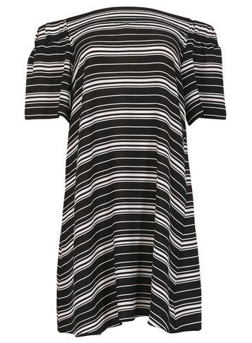 Dorothy Perkins *izabel London Black And White Bardot Shift Dress