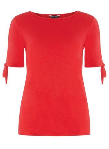 Dorothy Perkins Red Tie Sleeve T-shirt