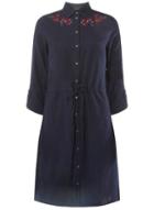 Dorothy Perkins Navy Embroidered Shirt Dress