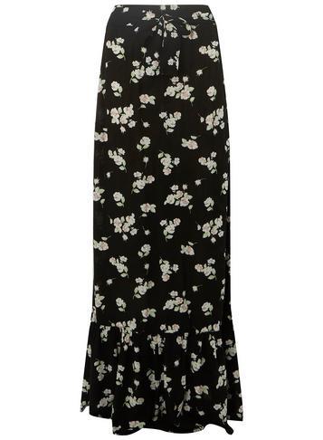Dorothy Perkins *tall Black Floral Ditsy Print Tiered Maxi Skirt