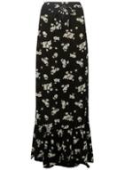 Dorothy Perkins *tall Black Floral Ditsy Print Tiered Maxi Skirt