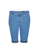 Dorothy Perkins Lightwash Blue Double Button Knee Shorts