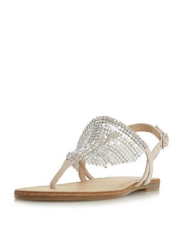 Dorothy Perkins *head Over Heels By Dune Silver 'nanci' Flat Sandals