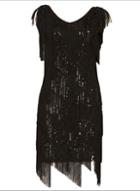 Dorothy Perkins *izabel London Black Sequin Tassel Dress