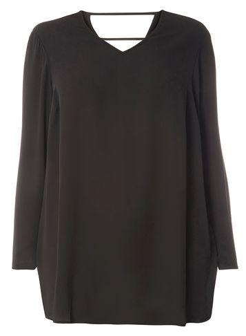 Dorothy Perkins Dp Curve Black Strap Back Detail Top