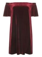 Dorothy Perkins Wine Velvet Bardot Dress