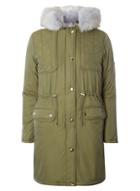 Dorothy Perkins Khaki Faux Fur Quilted Parka