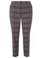 Dorothy Perkins Grey And Pink Checked Print Ankle Grazer Trousers