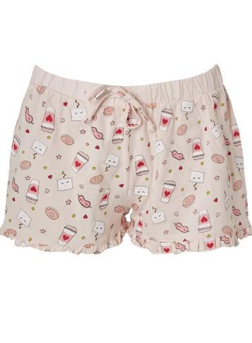 Dorothy Perkins Pink Coffee And Star Print Shorts