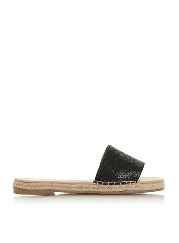 *head Over Heels By Dune Black Norra Flat Sandals