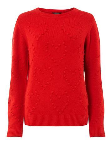 Dorothy Perkins Red Heart Bobble Jumper