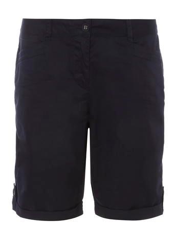 Dorothy Perkins Navy Sateen Knee Shorts
