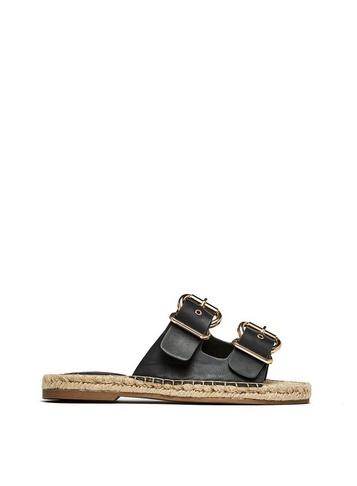 Dorothy Perkins Black Fawne Leather Sandals