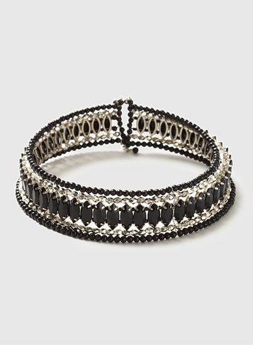 Dorothy Perkins Black Facet Choker Necklace