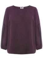 Dorothy Perkins Dp Curve Purple Balloon Sleeve Top
