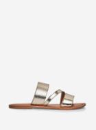 Dorothy Perkins Gold Jasmine Asymmetric Leather Sandals