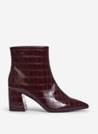 Dorothy Perkins Wide Fit Red Anica Crocodile Design Boots