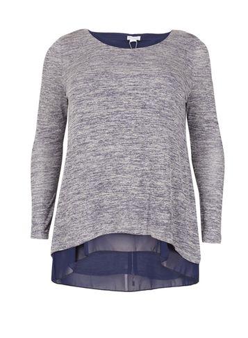 Dorothy Perkins *blue Vanilla Curve Navy Round Neck Top
