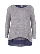 Dorothy Perkins *blue Vanilla Curve Navy Round Neck Top