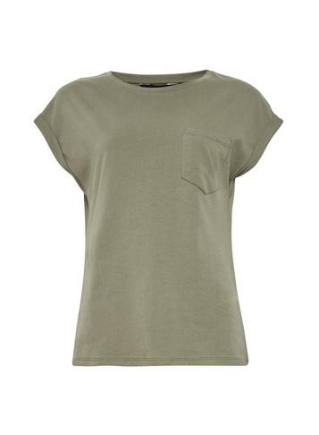 Dorothy Perkins Khaki Pocket Roll Sleeve T-shirt