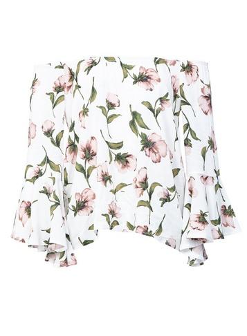 *izabel London White Floral Print Bardot Top