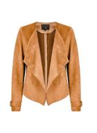 Dorothy Perkins Tan Suedette Waterfall Jacket