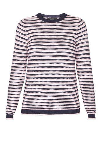 Dorothy Perkins Navy And Pink Stripe Stitch Jumper